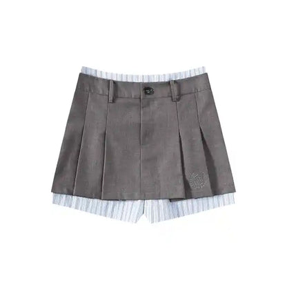 Academia: Striped Top & Pleated Skirt Set