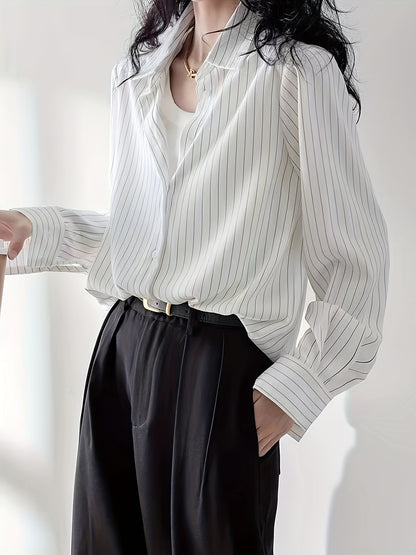 Buttoned Casual Long Sleeve White Shirt