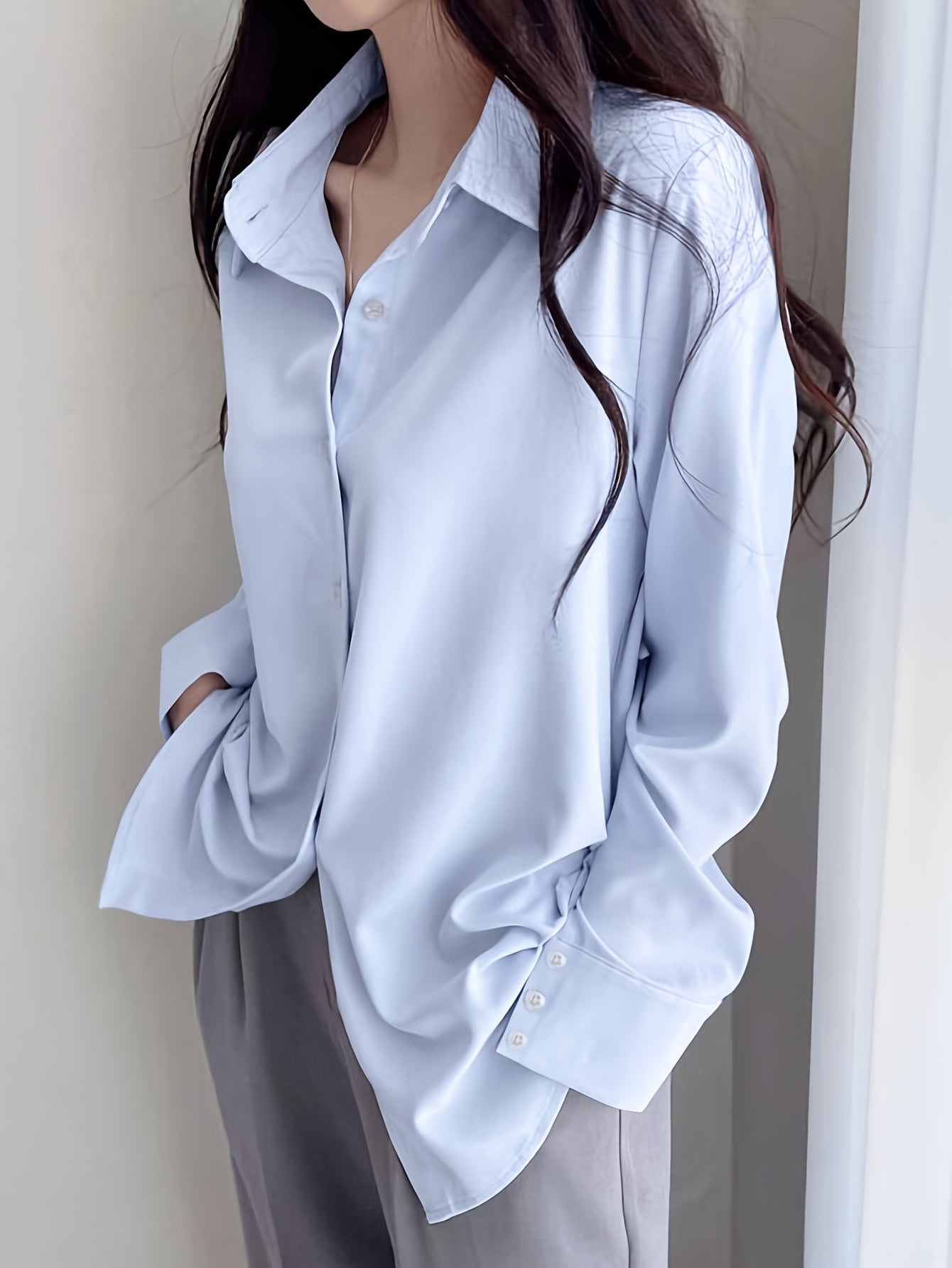 Solid Color Long Sleeve Shirt