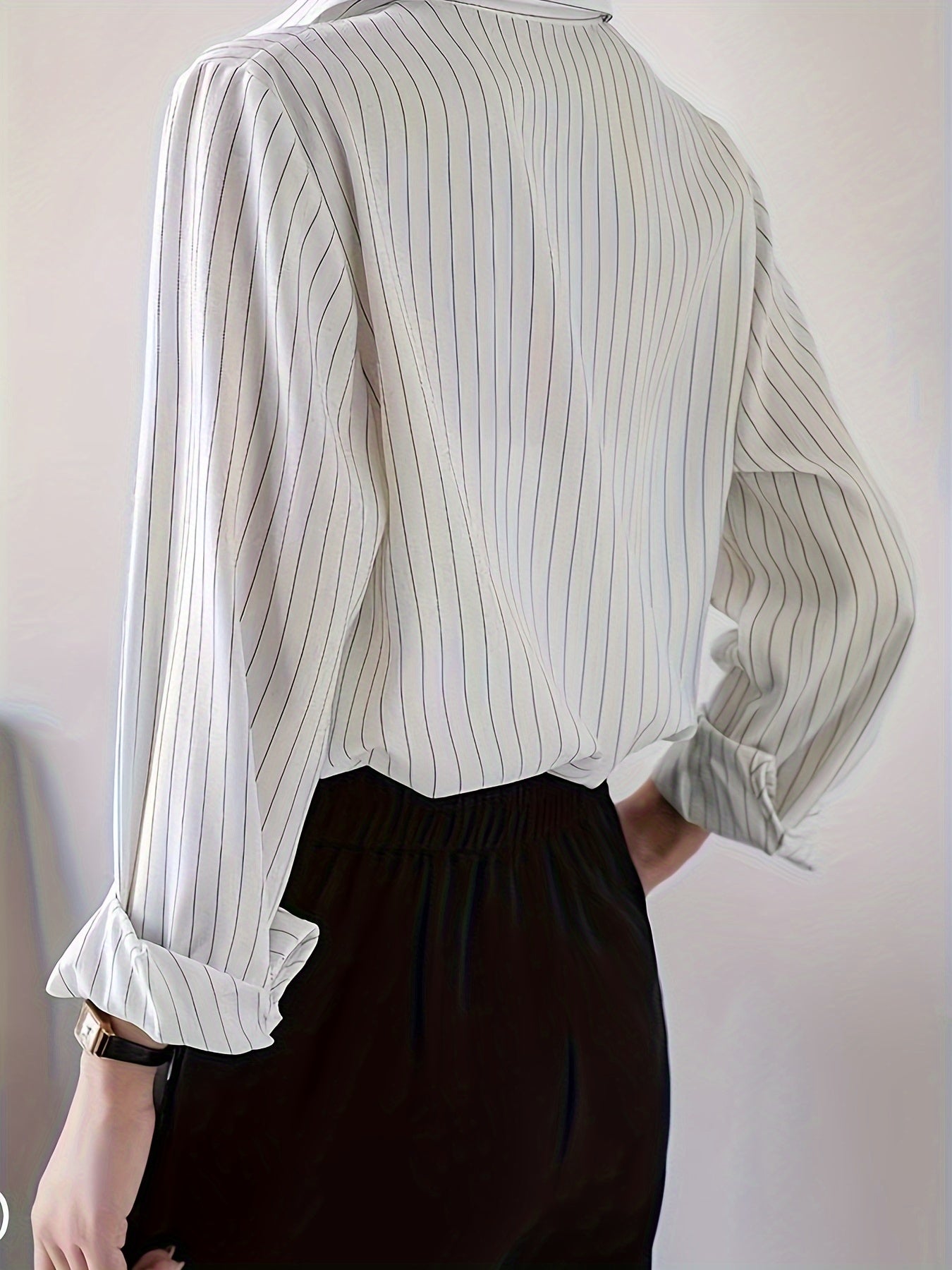 Buttoned Casual Long Sleeve White Shirt