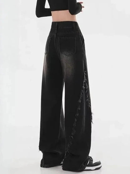 Faded Black Scratch Jeans