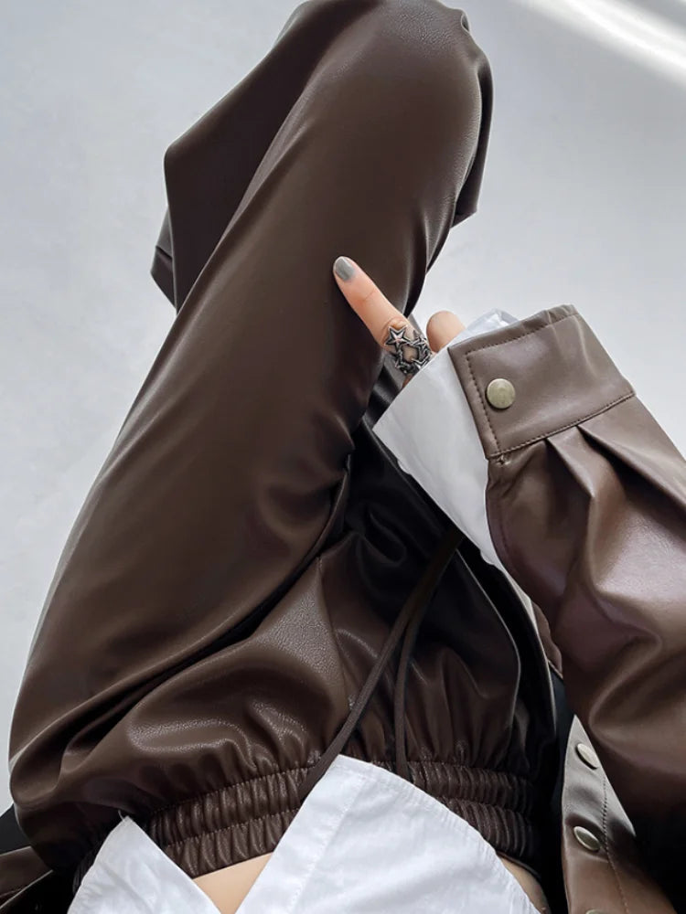 Drawstring Leather Trousers