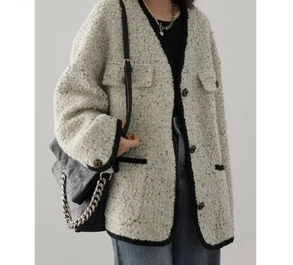 V-Neck Wool Coat