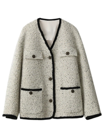 V-Neck Wool Coat