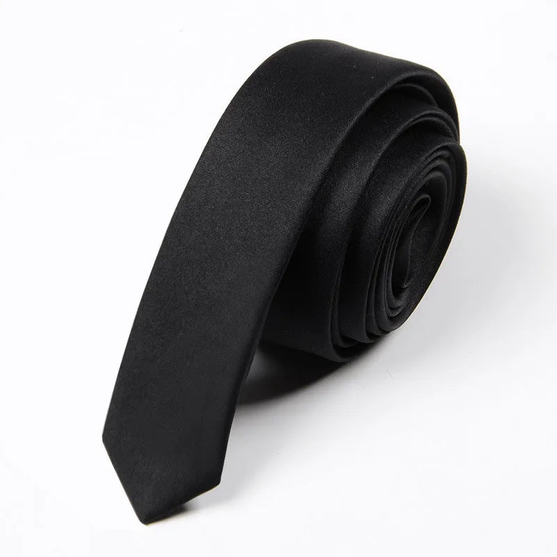 Classic Slim Black Necktie