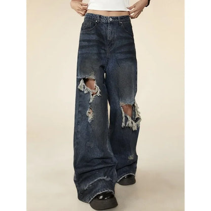 Oversized Ripped Wide Leg Jeans