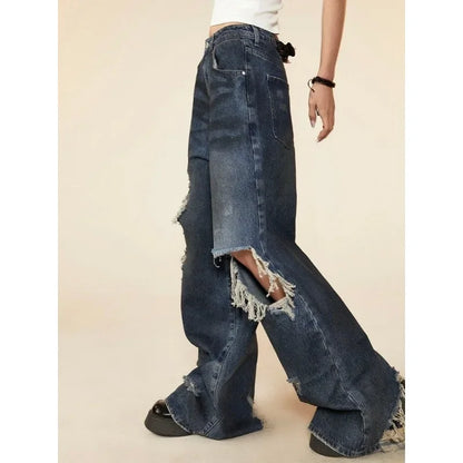 Oversized Ripped Wide Leg Jeans