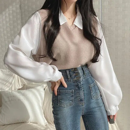 False Two-Piece Blouse