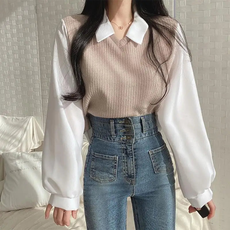 False Two-Piece Blouse