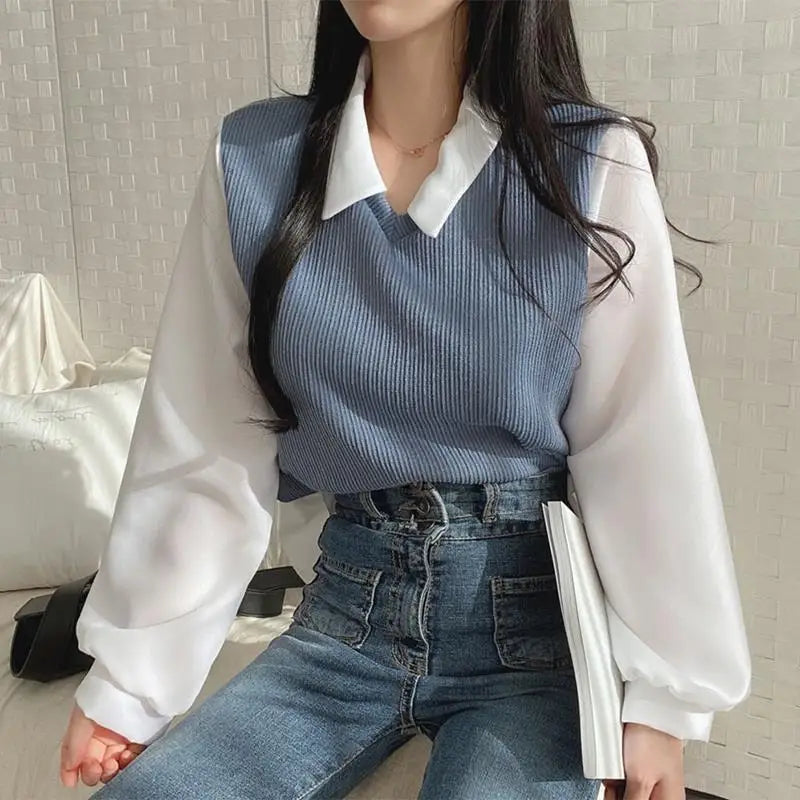 False Two-Piece Blouse