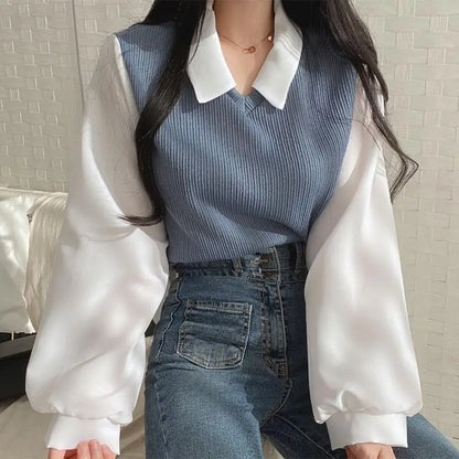 False Two-Piece Blouse