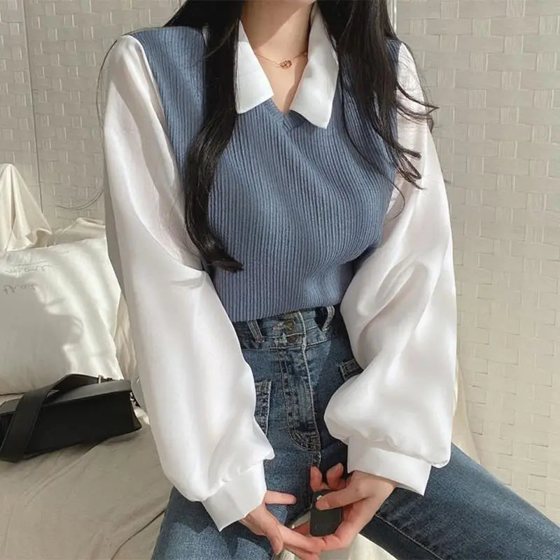 False Two-Piece Blouse