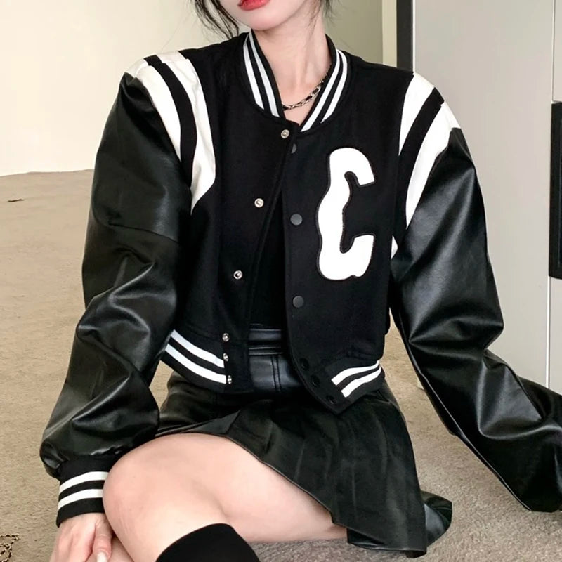 Cropped Leather Jacket