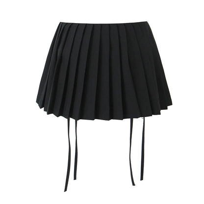 Pleated Bow Mini Skirt