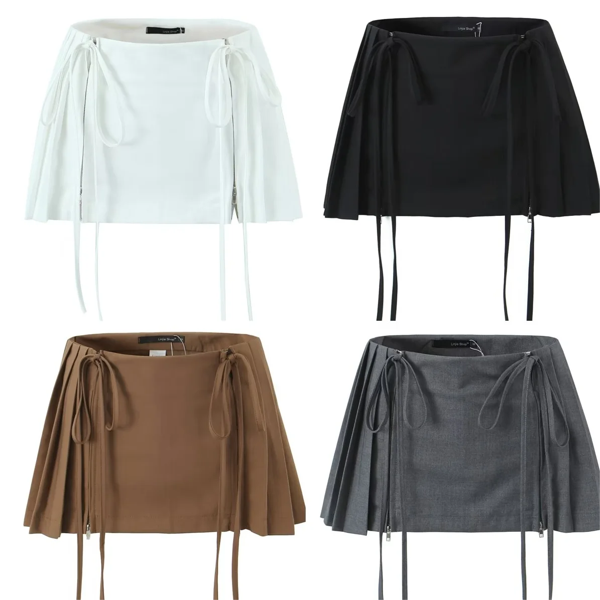 Pleated Bow Mini Skirt