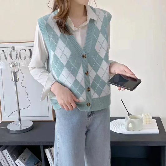 V-neck Cardigan Vest