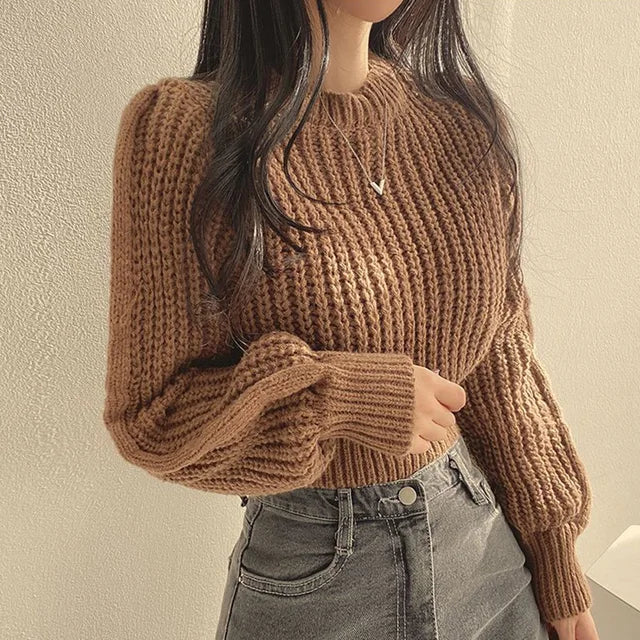 Cropped Knitted Sweater