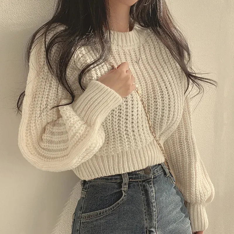 Cropped Knitted Sweater