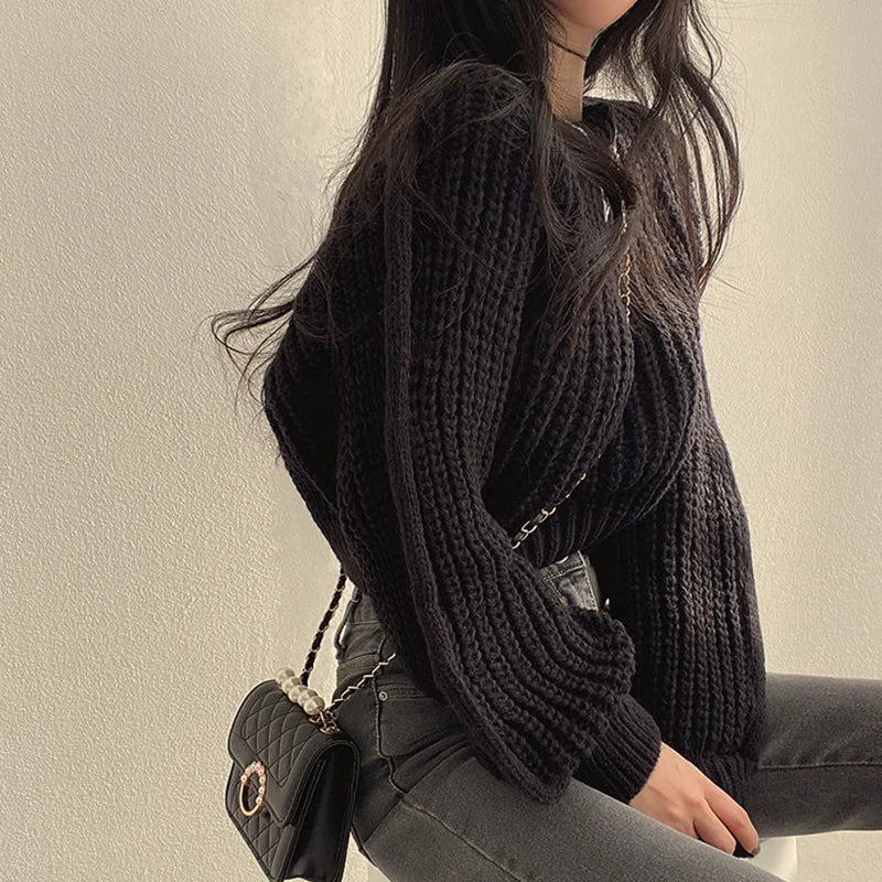 Cropped Knitted Sweater