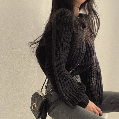 Cropped Knitted Sweater