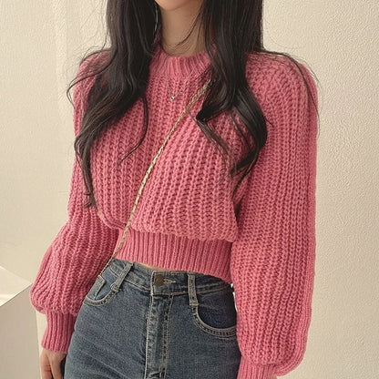 Cropped Knitted Sweater