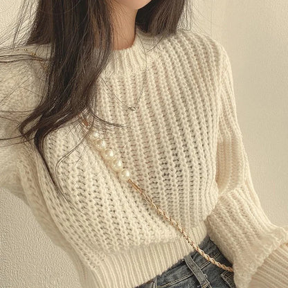 Cropped Knitted Sweater