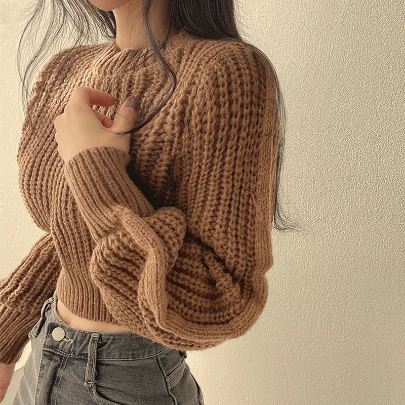 Cropped Knitted Sweater