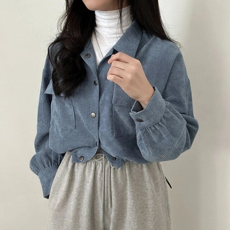 Solid Color Drawstring Cropped Jacket