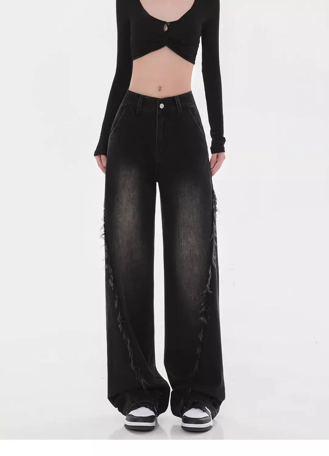 Faded Black Scratch Jeans