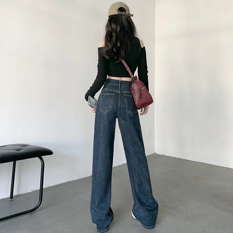 Plain Straight Denim Pants