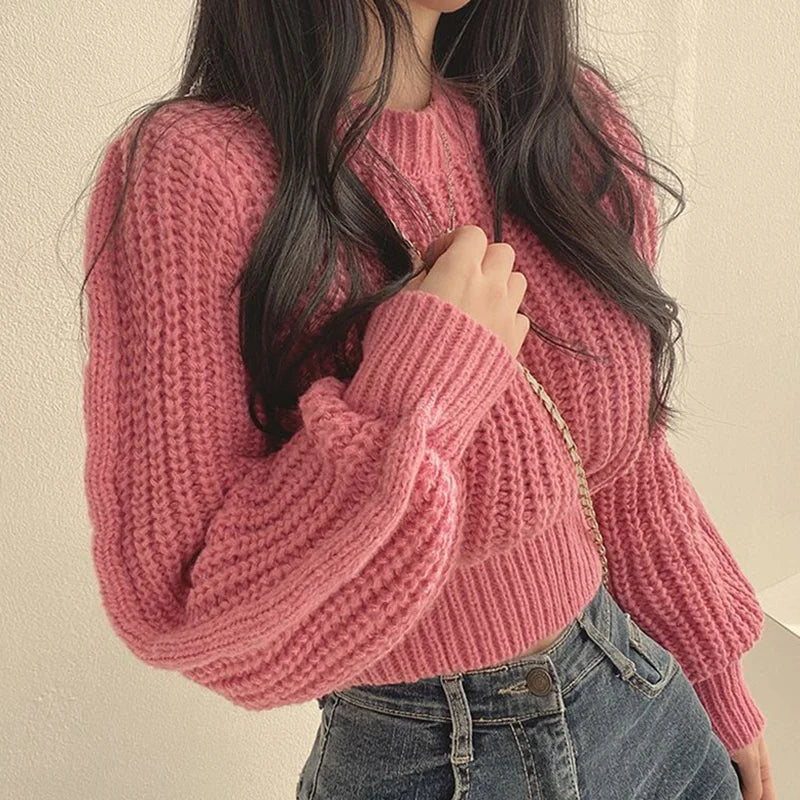 Cropped Knitted Sweater