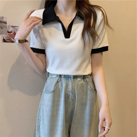 Colorblock Crop Shirt