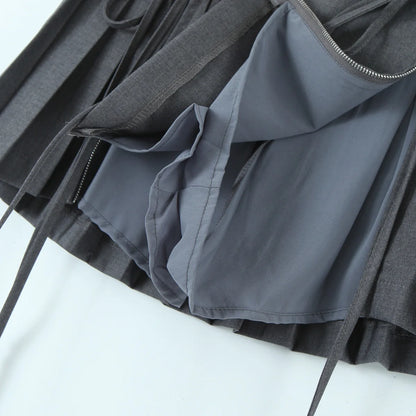 Pleated Bow Mini Skirt