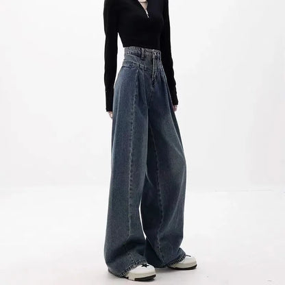 High-Waist Drape Jeans