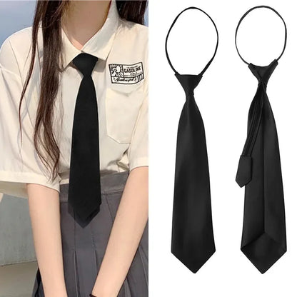 Unisex Simple Black Necktie