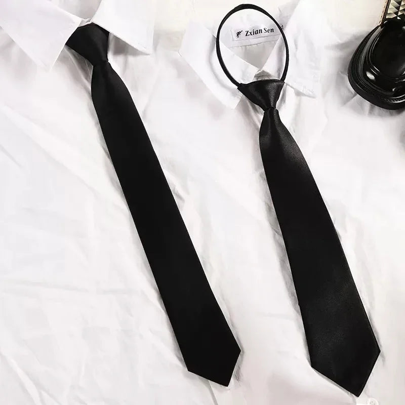 Unisex Simple Black Necktie