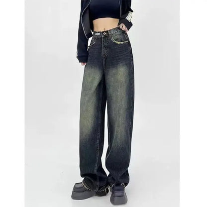 Vintage Wash Wide Leg Jeans