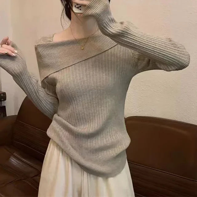 Off Shoulder Knit Sweater