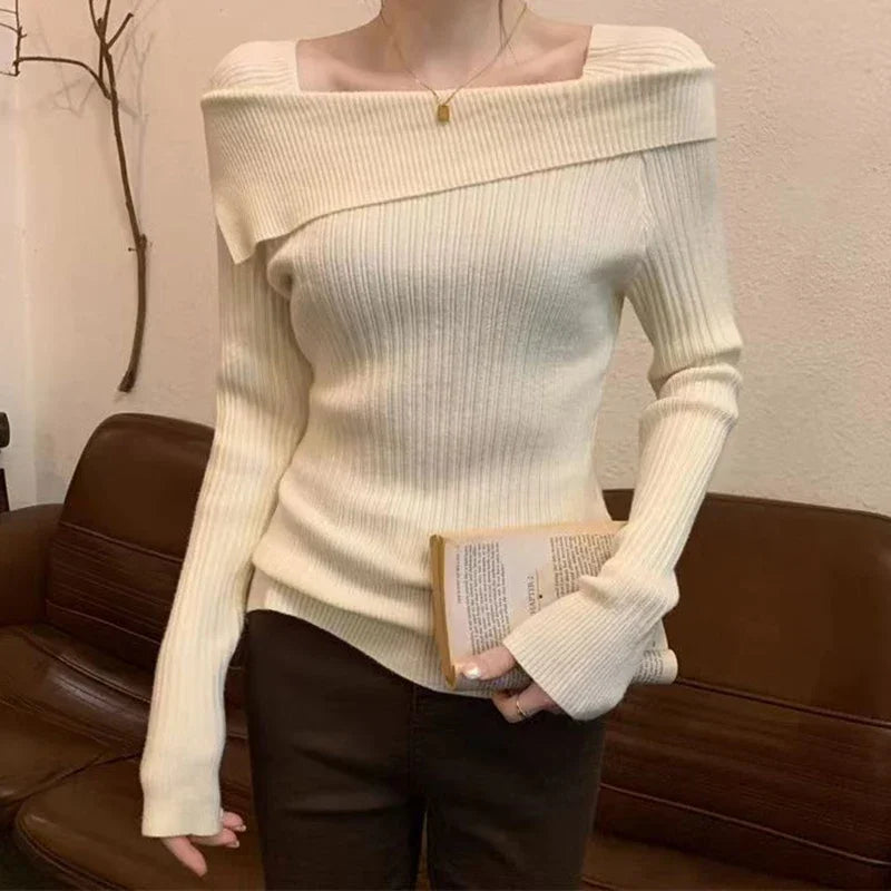 Off Shoulder Knit Sweater