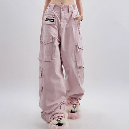 Pink Cargo Baggy Pants