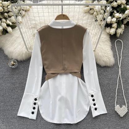 Long Sleeve Top and Vest Set