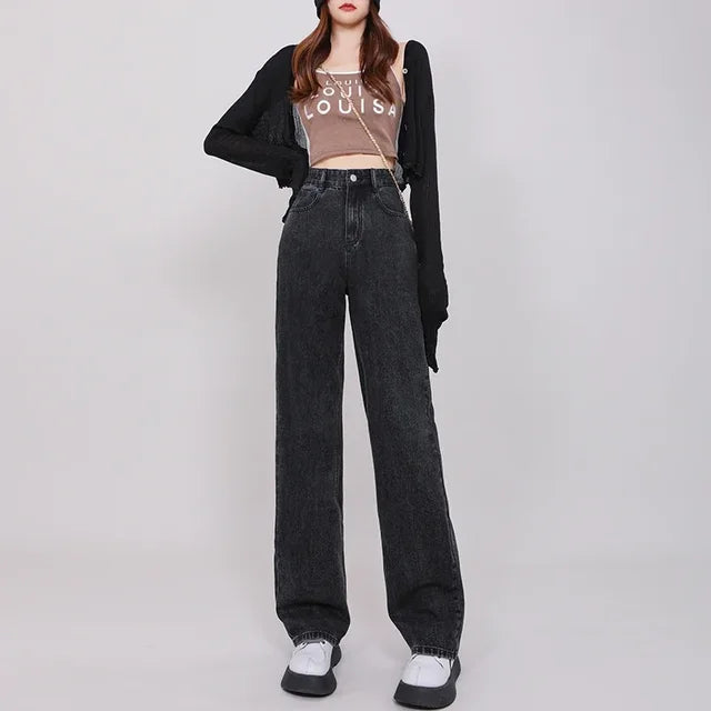 Plain Straight Denim Pants