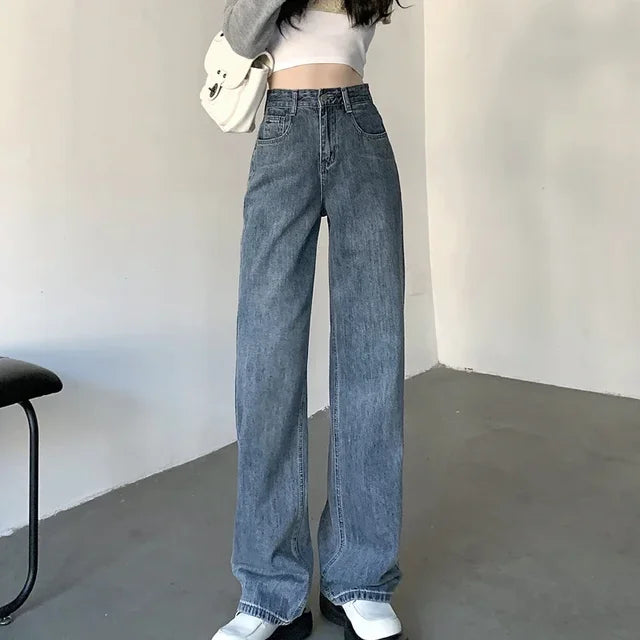 Plain Straight Denim Pants