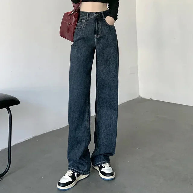 Plain Straight Denim Pants