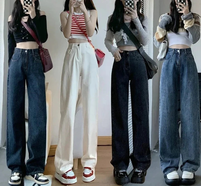 Plain Straight Denim Pants