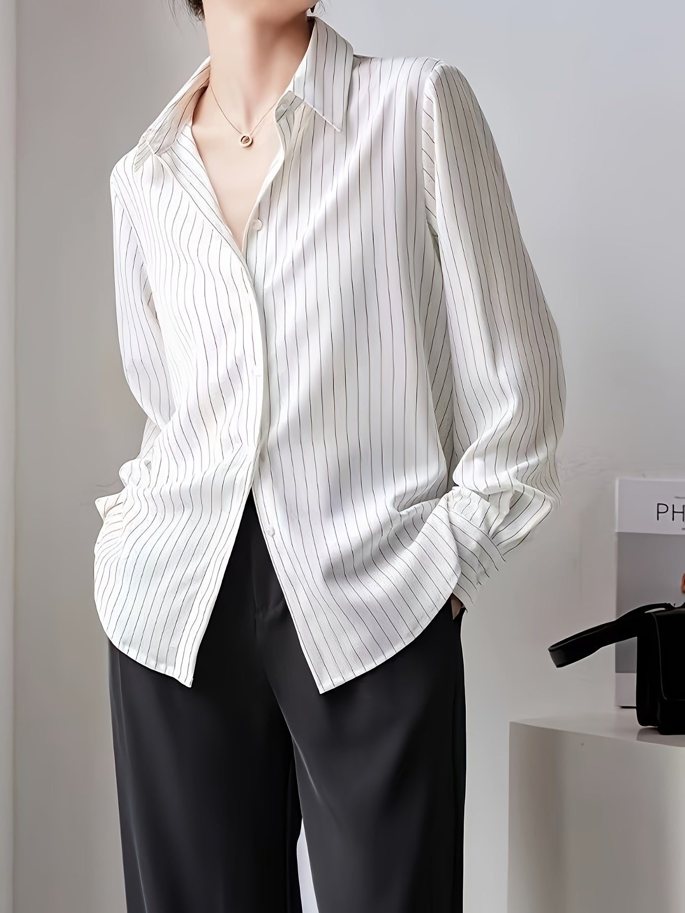 Buttoned Casual Long Sleeve White Shirt