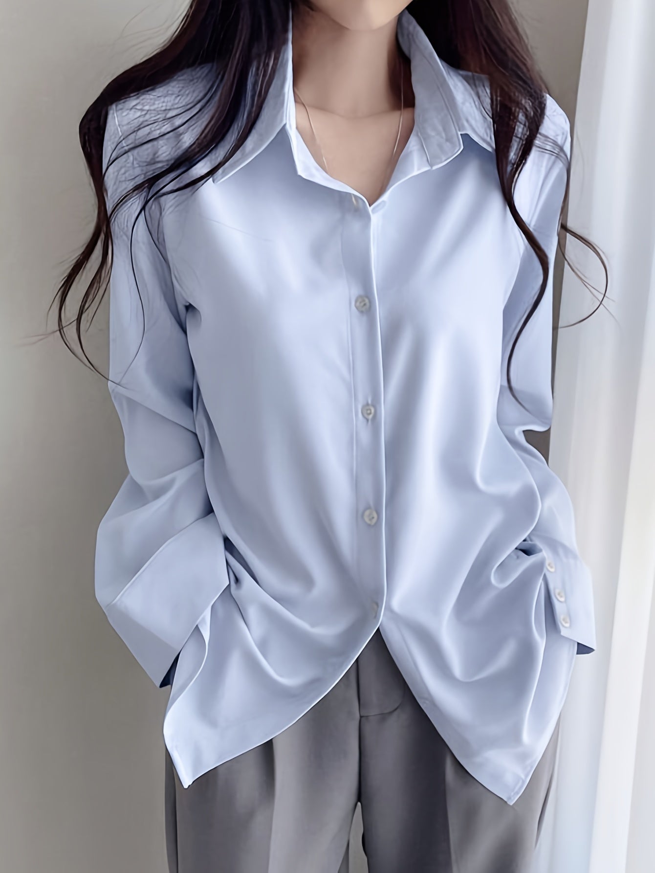 Solid Color Long Sleeve Shirt